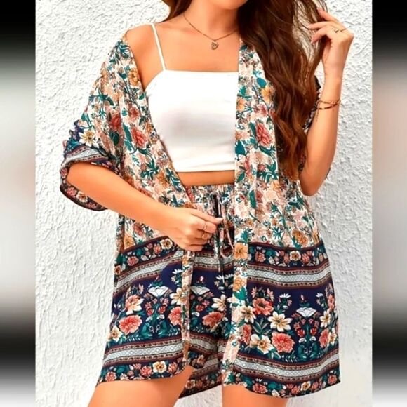 Plus size boho 2pc floral set sz 4X - Picture 3 of 5